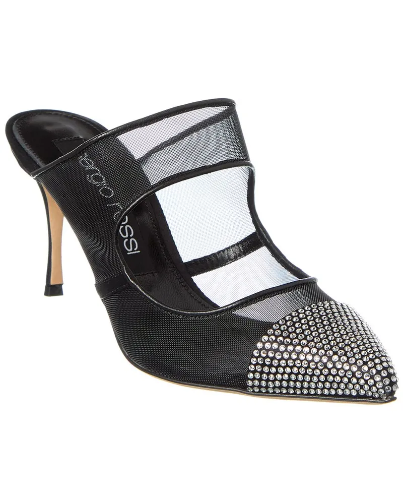 Sergio Rossi Satin & Mesh Pump Black