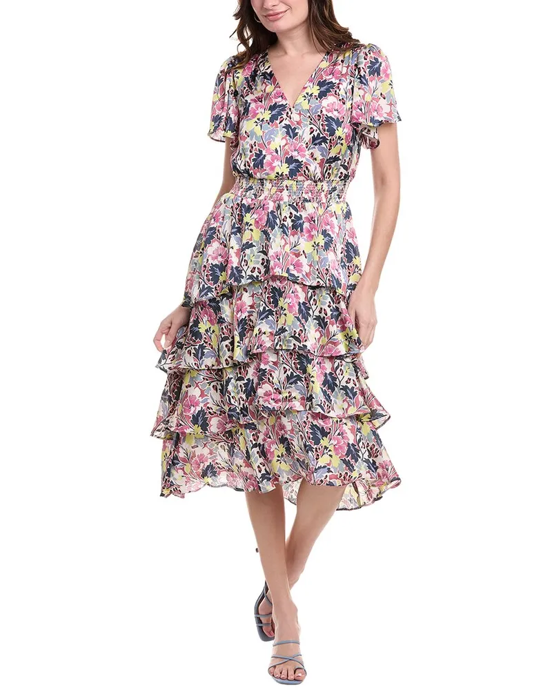 Vince Camuto Tiered Midi Dress Purple