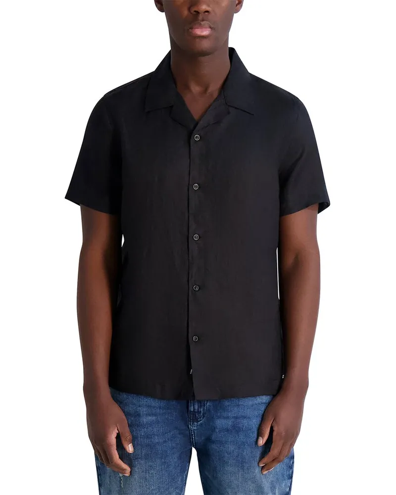 Karl Lagerfeld Camp Collar Linen Shirt Nocolor