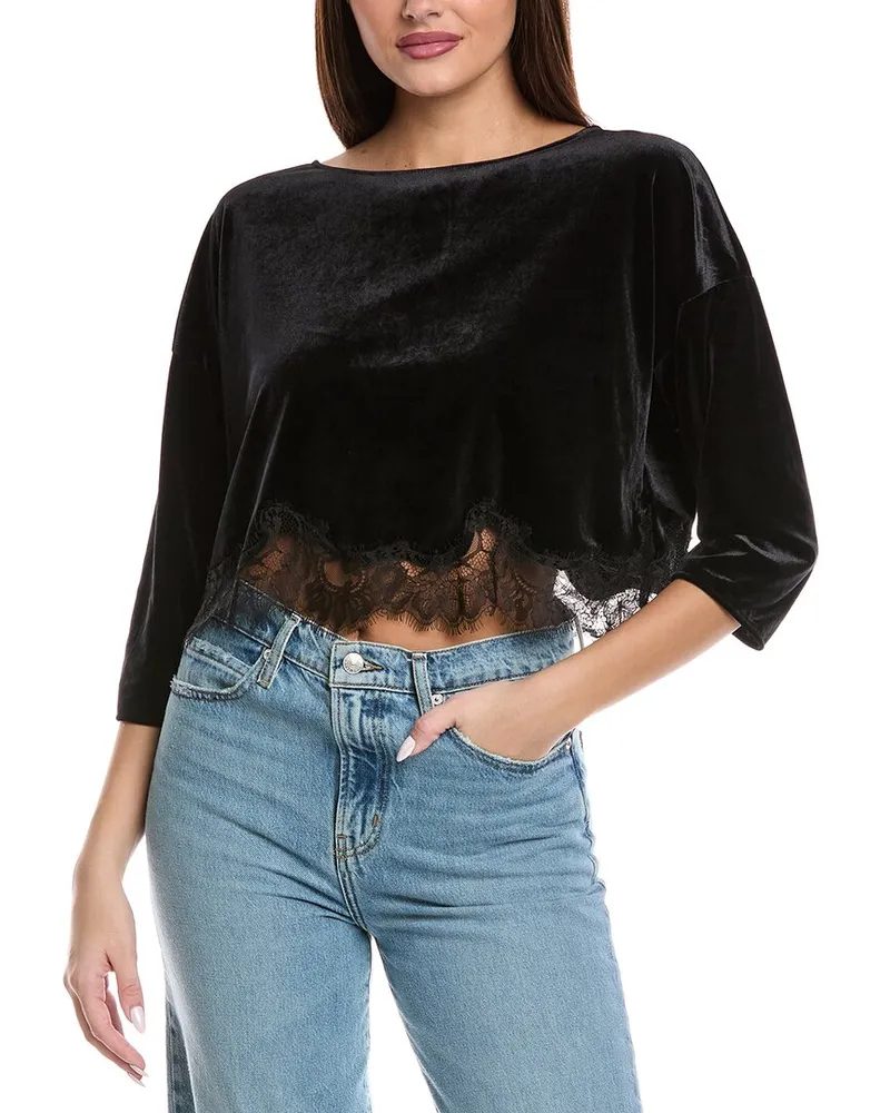 ba&sh Vadim Velvet Top Black