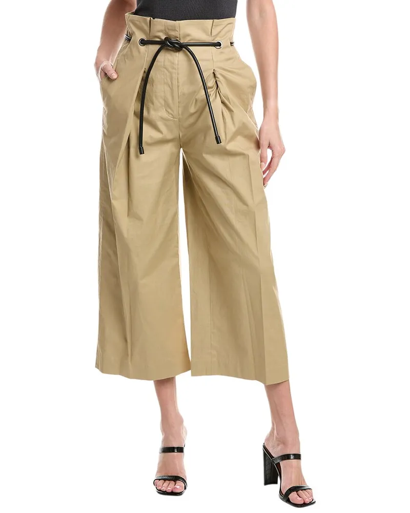 3.1 phillip lim Cropped Wide-Leg Pant Tan
