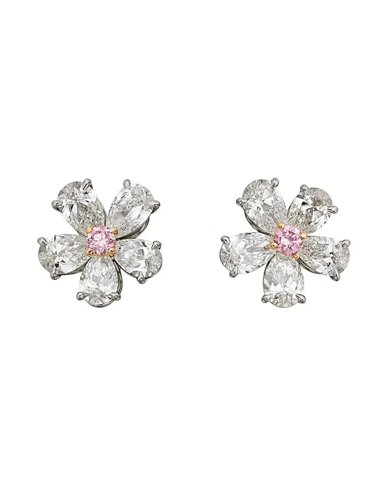 Bulgari Platinum 3.67 ct. tw. Diamond Flower Earrings (Authentic Pre-Loved Nocolor