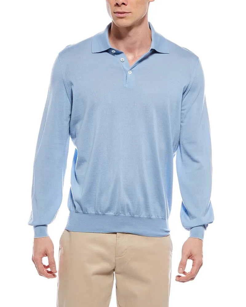 Brunello Cucinelli Wool & Cashmere-Blend Polo Sweater Nocolor