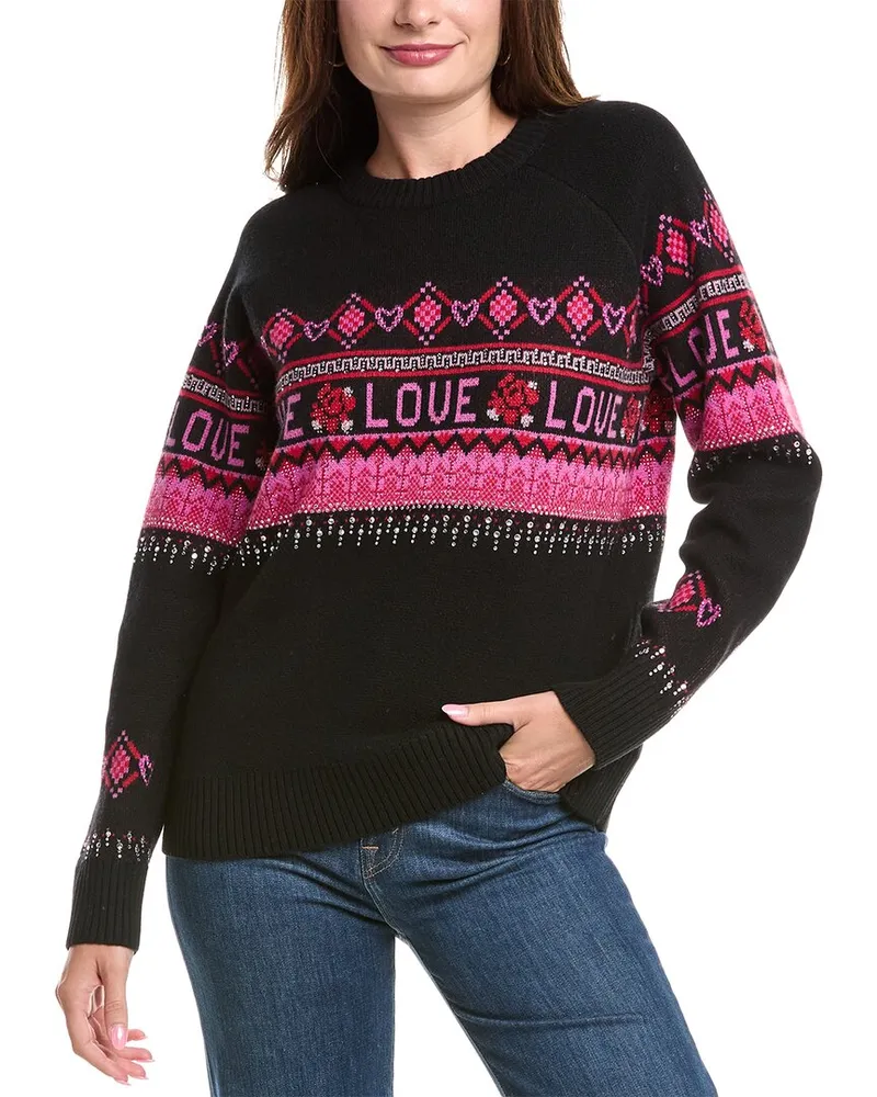 Johnny Was The Fairisle Wool & Cashmere-Blend Pullover Black