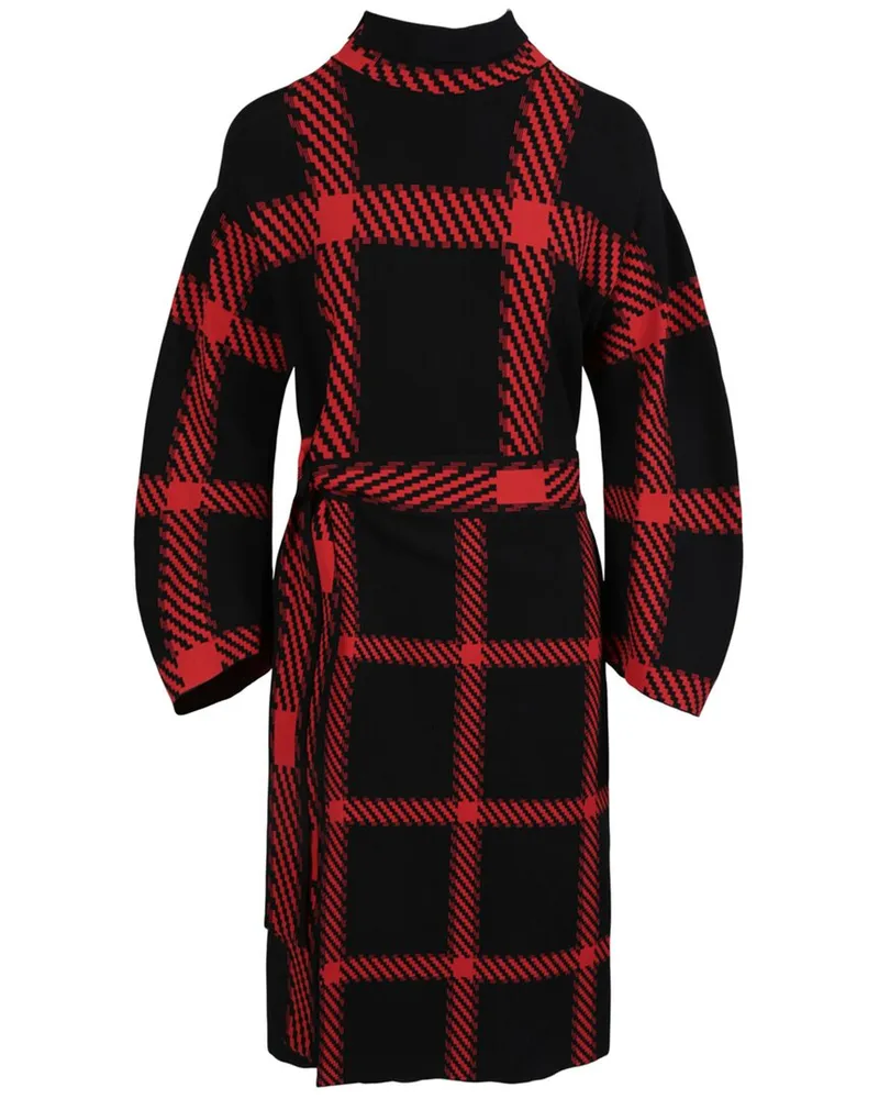 Stella McCartney Check Print Belted Dress Black