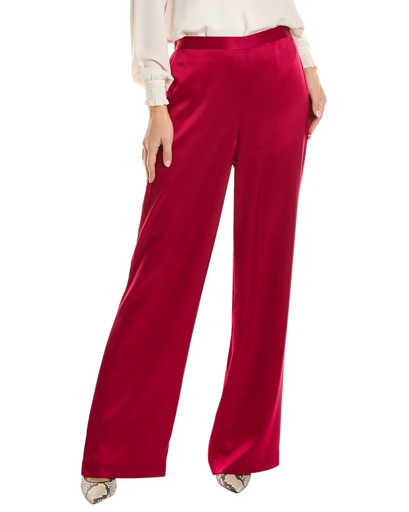 ST. JOHN Liquid Satin Pant Red