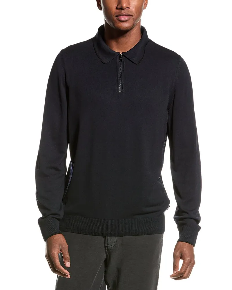 HUGO BOSS Luno 1/4-Zip Polo Sweater Blue