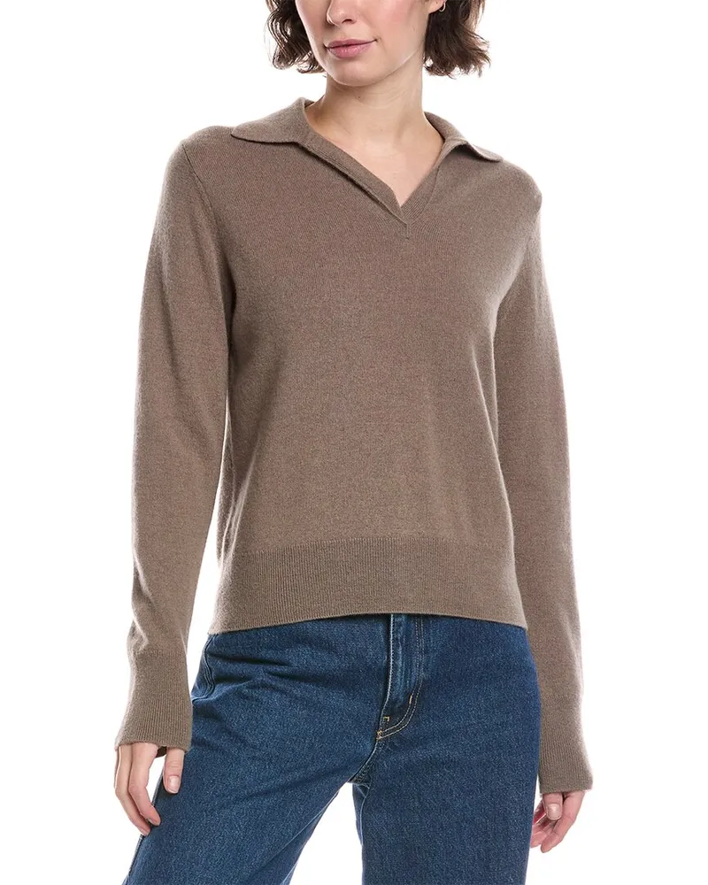 Vince Wool & Cashmere-Blend Polo Sweater Tan