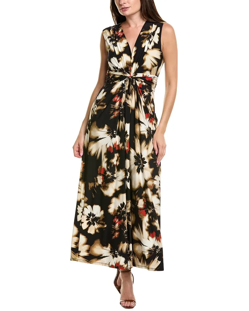 Anne Klein Twist Front Maxi Dress Black
