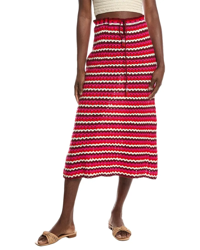 FARM Rio Colorful Stripes Crochet Skirt Nocolor