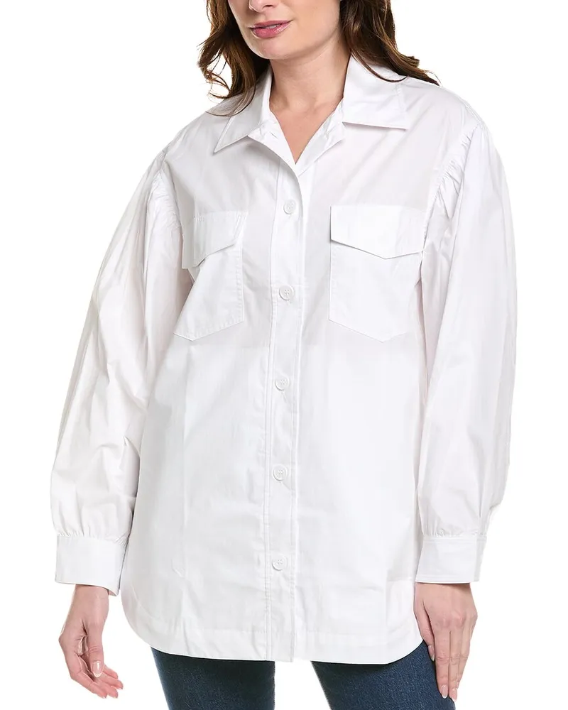 Susana Monaco Poplin Shirt Jacket White