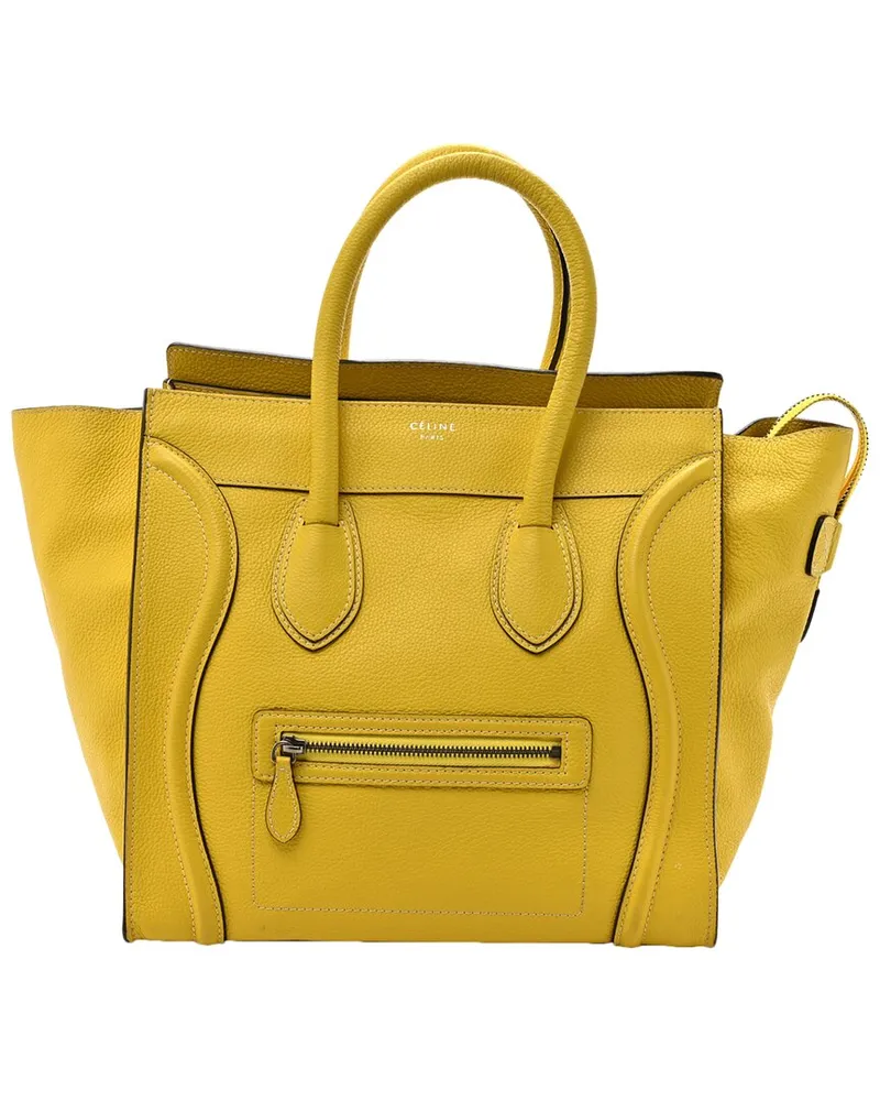 Celine Citron Drummed Leather Micro Luggage (Authentic Pre-Loved Nocolor