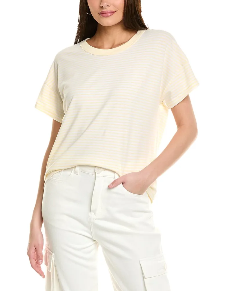 Splendid Astrid Linen-Blend T-Shirt Yellow