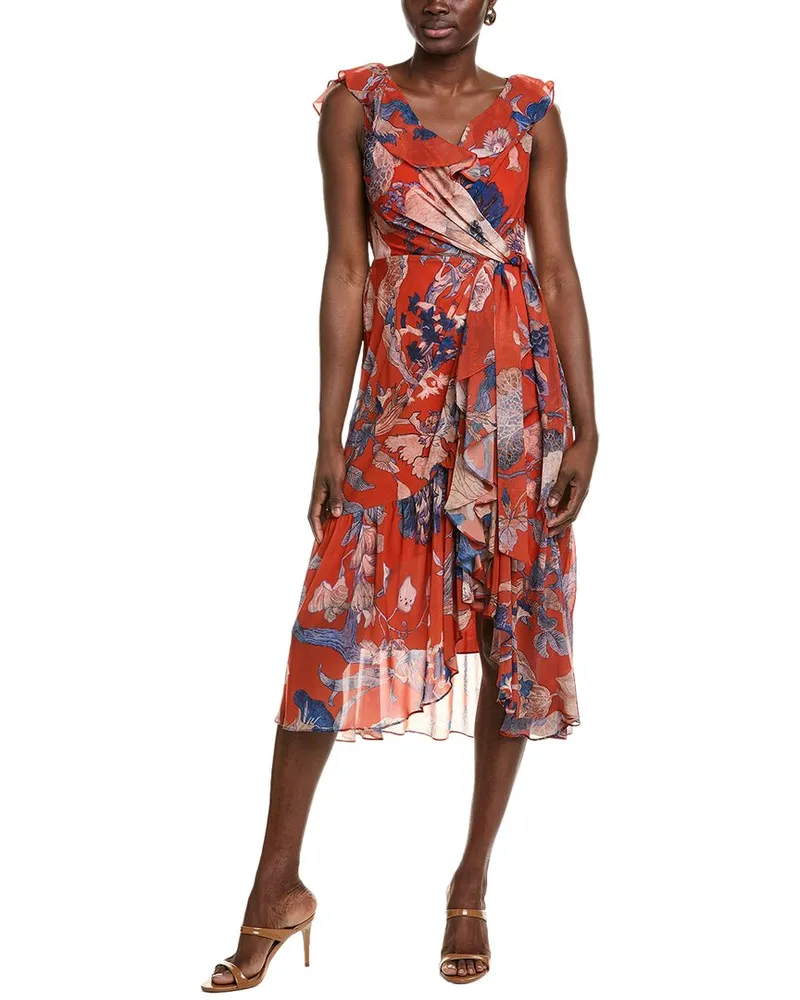 Emanuel Ungaro Jackie Midi Dress Orange