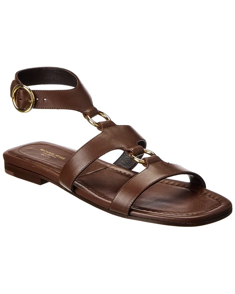 Michael Kors Dusty Leather Sandal Brown