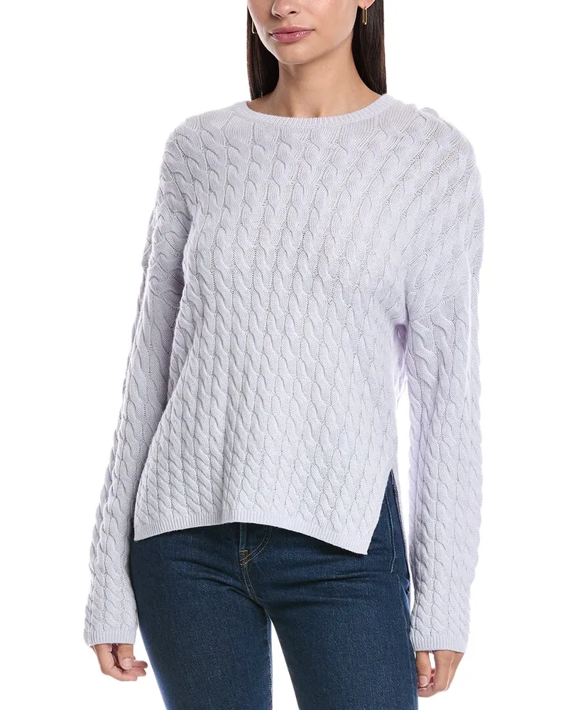 Theory Karina Cable Wool & Cashmere-Blend Sweater Grey