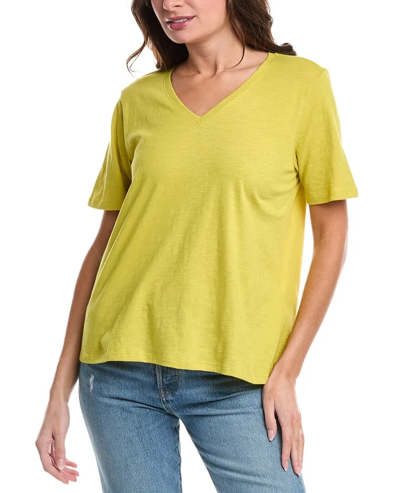 Eileen Fisher V-Neck T-Shirt Yellow