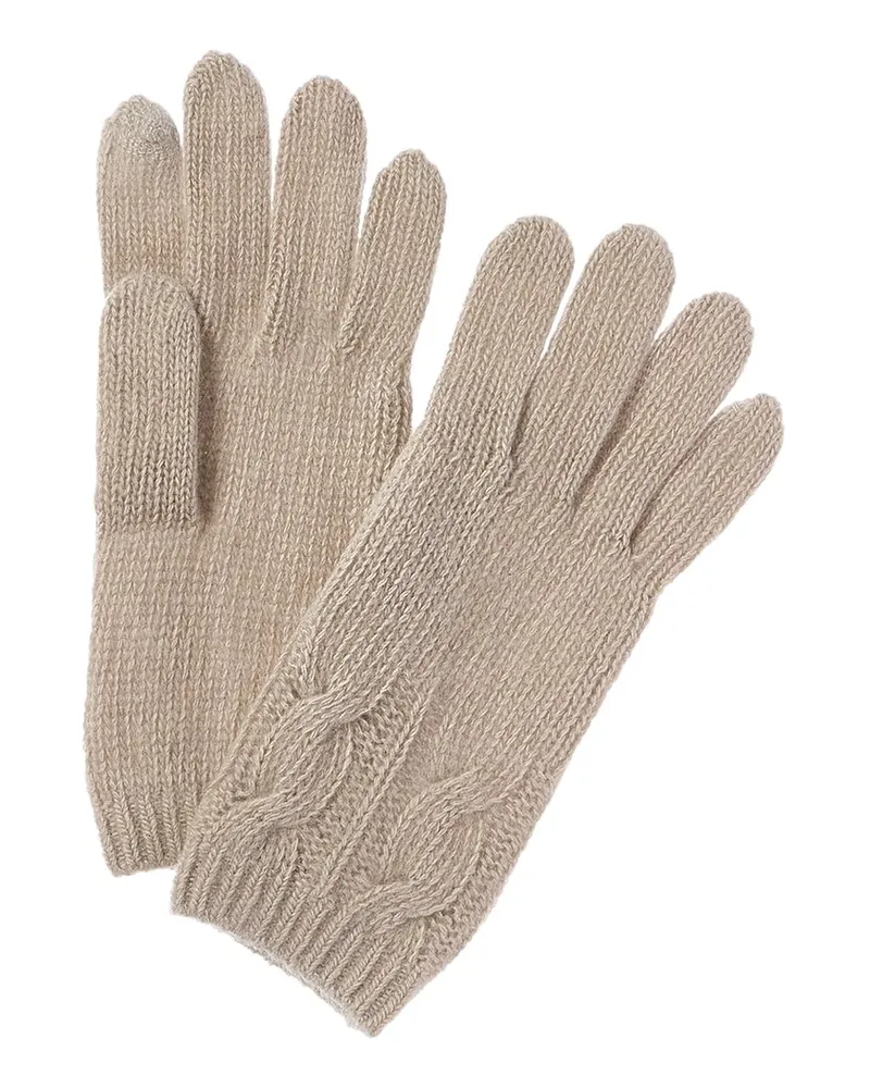 portolano  Cable Cashmere Tech Gloves Grey