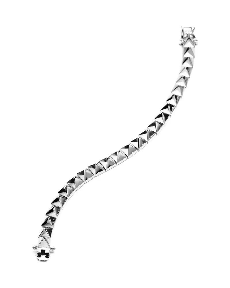 Eddie Borgo Rhodium Plated Pyramid Link Bracelet Nocolor