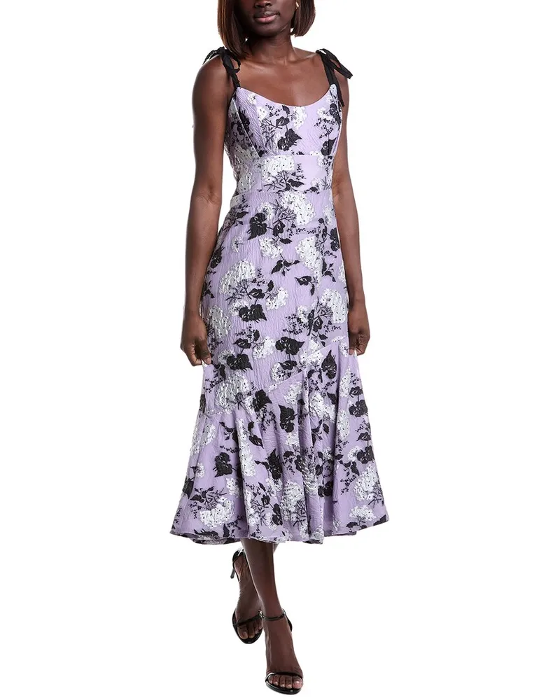 Monique Lhuillier Jacquard Midi Dress Nocolor