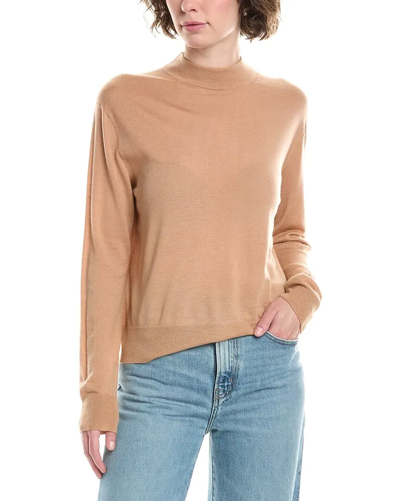 Vince Mock Neck Wool Pullover White