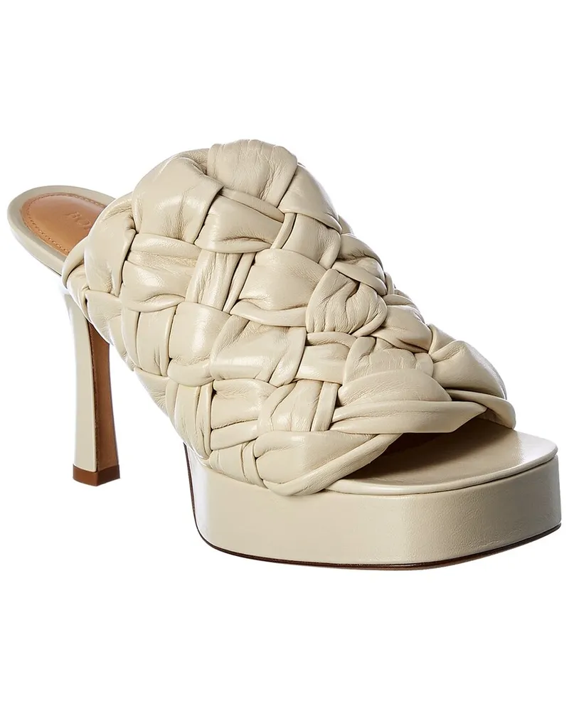 Bottega Veneta BV Board Leather Sandal White