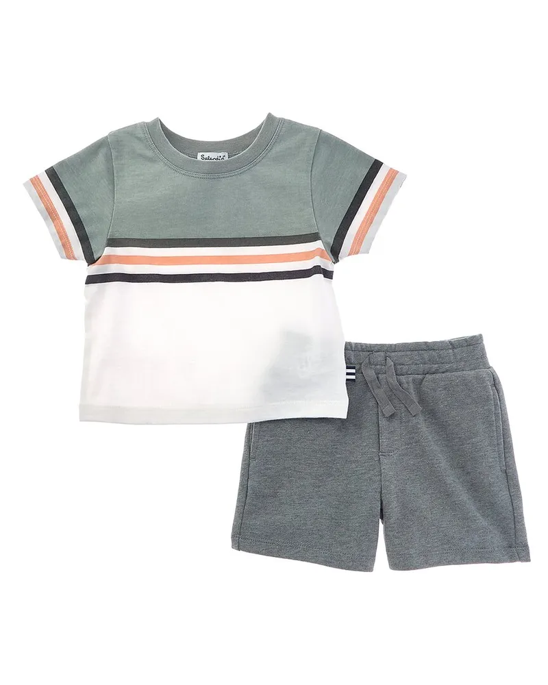 Splendid 2pc Sunset Beach T-Shirt & Short Set Green