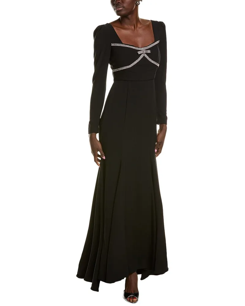 taylor Crystal Bodice Maxi Dress Black