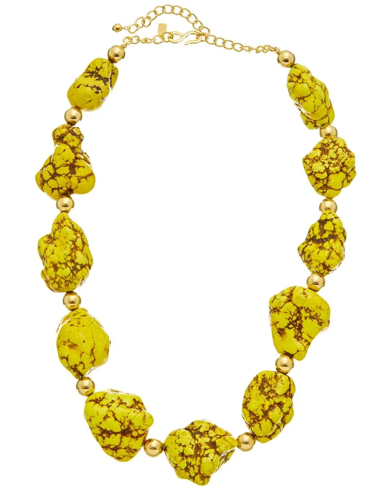 Kenneth Jay Lane Plated Beaded Necklace Nocolor