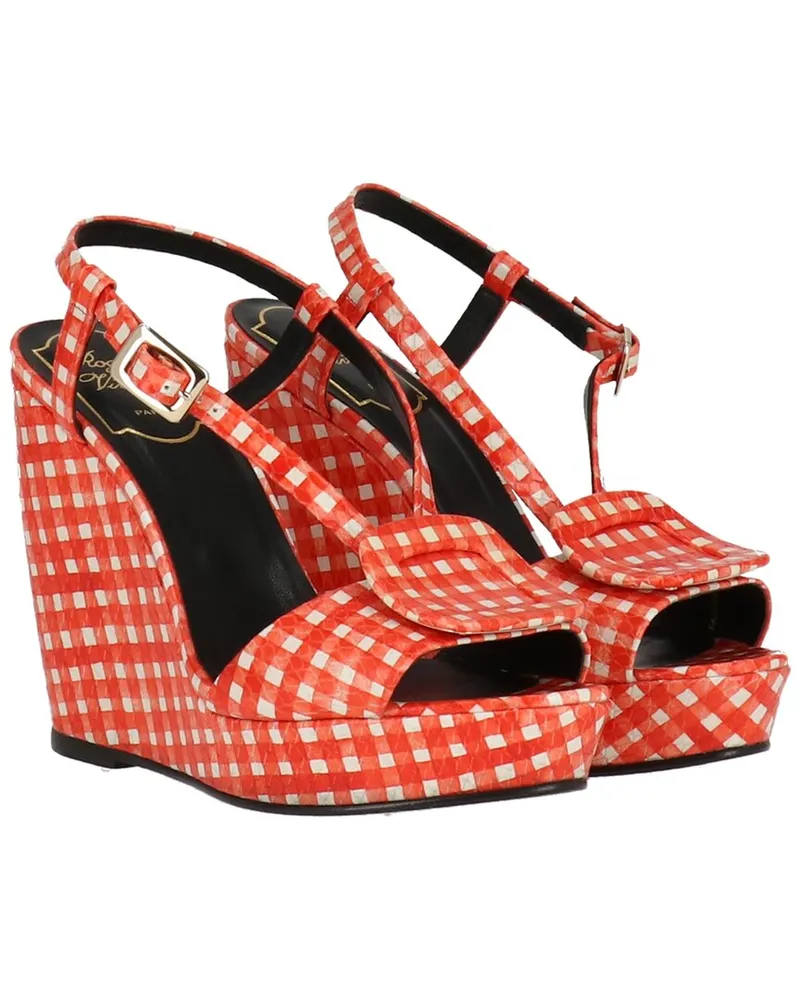 Roger Vivier Leather Wedge Sandal Nocolor