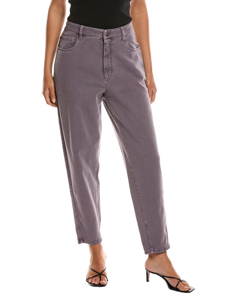 Brunello Cucinelli The High Waist Curved Jean Nocolor