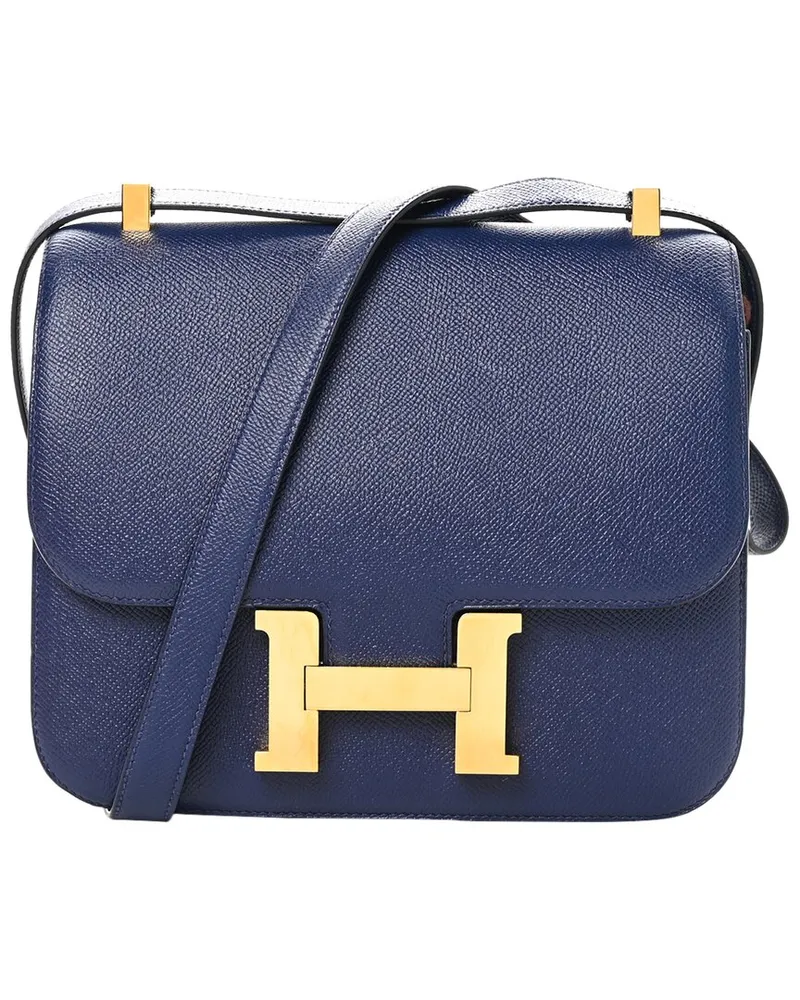 Hermès Bleu Saphir Epsom Leather Constance 24 (Authentic Pre-Loved Nocolor