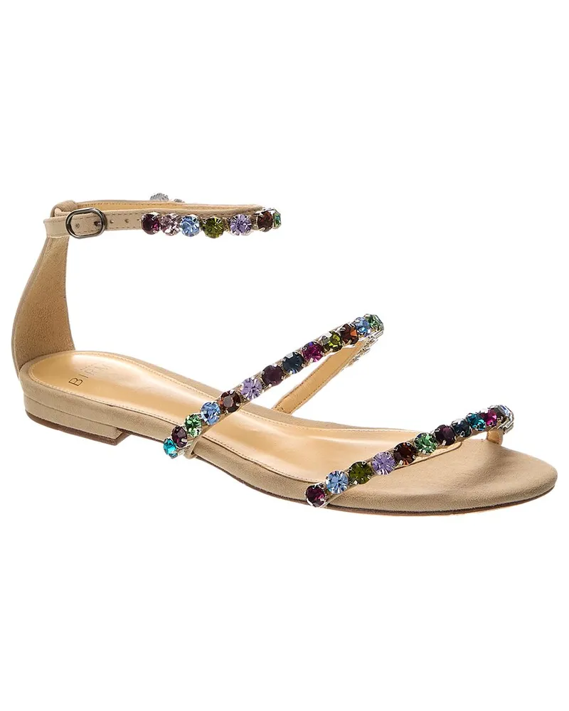 Alexandre Birman Alexa Crystals Suede Sandal Brown