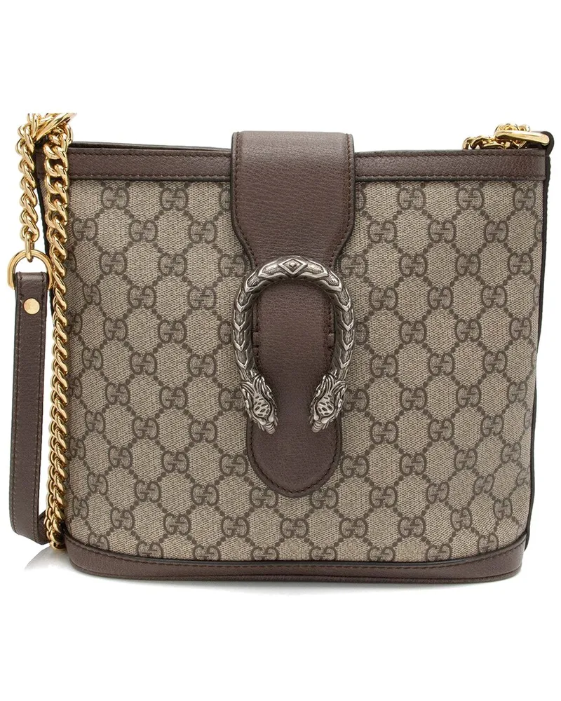 Gucci Brown GG Supreme Dionysus Medium Bucket Bag (Authentic Pre-Loved Nocolor