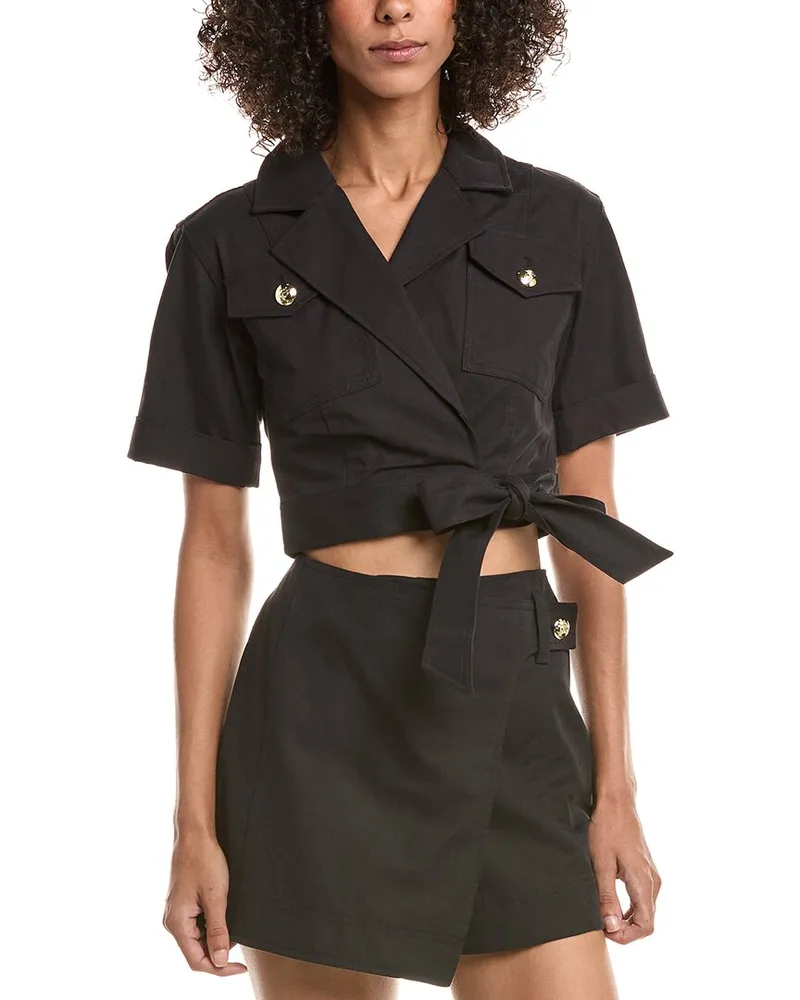 Derek Lam Derek Lam Crosby Ragean Utility Wrap Top Black