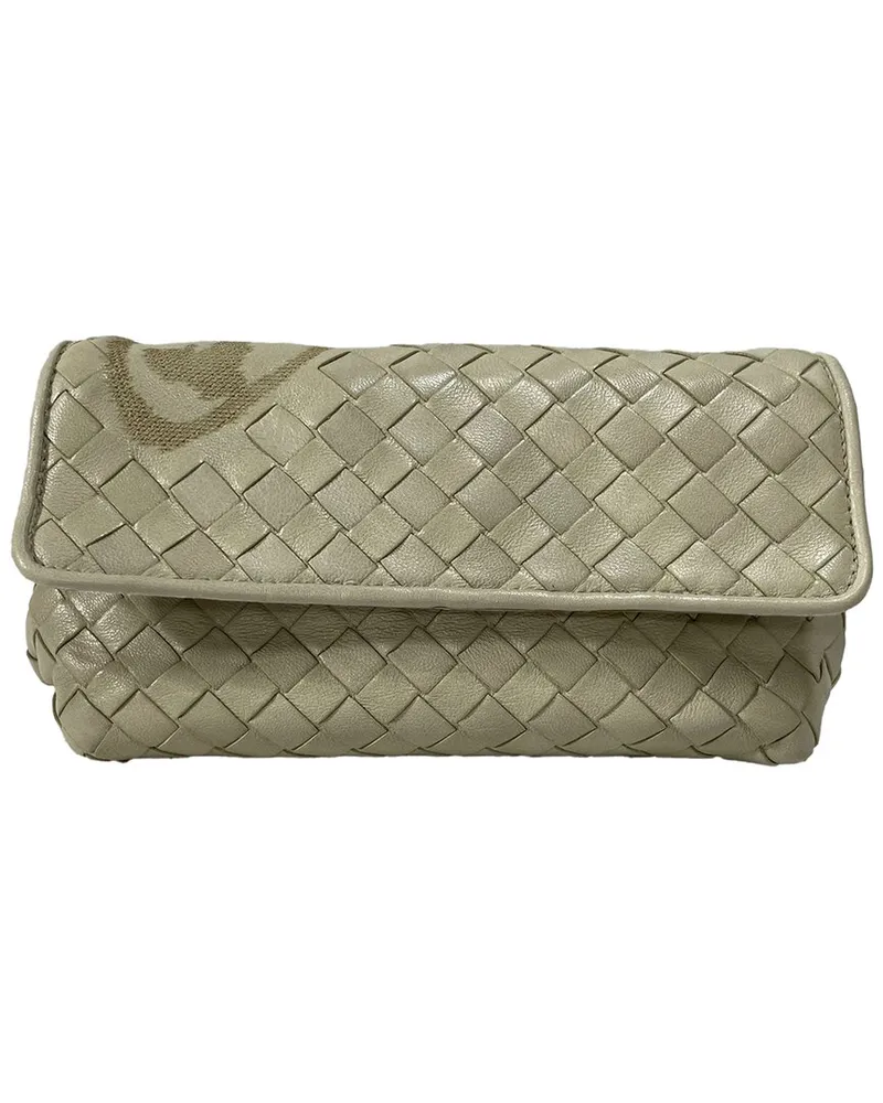 Bottega Veneta Beige Intrecciato Leather Butterfly Flap Clutch Bag (Authentic  Pre-Loved Nocolor