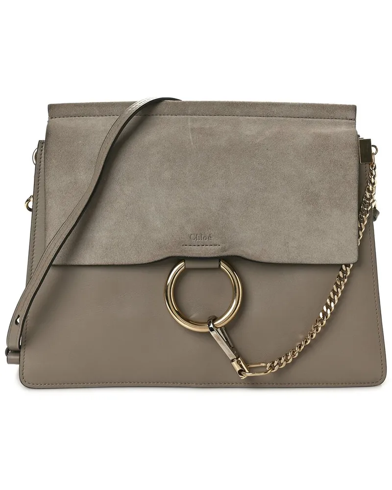 Chloé Grey Calfskin Leather Medium Faye Fringe Shoulder Bag (Authentic Pre-  Loved Nocolor