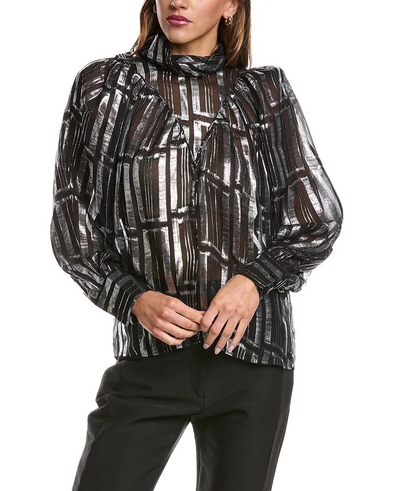 IRO Claireta Silk-Blend Top Black