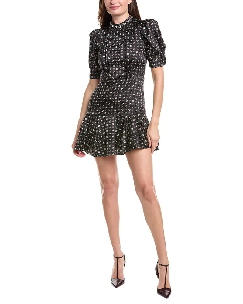 Sandro Puff Sleeve Mini Dress Black
