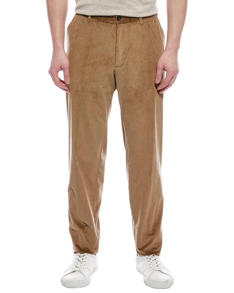 Isaia Wool-Blend Corduroy Pant Brown