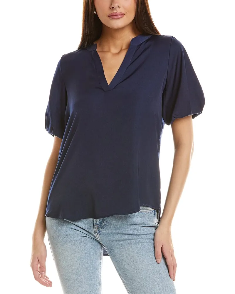 Vince Camuto Quarter Puff Sleeve Blouse Blue
