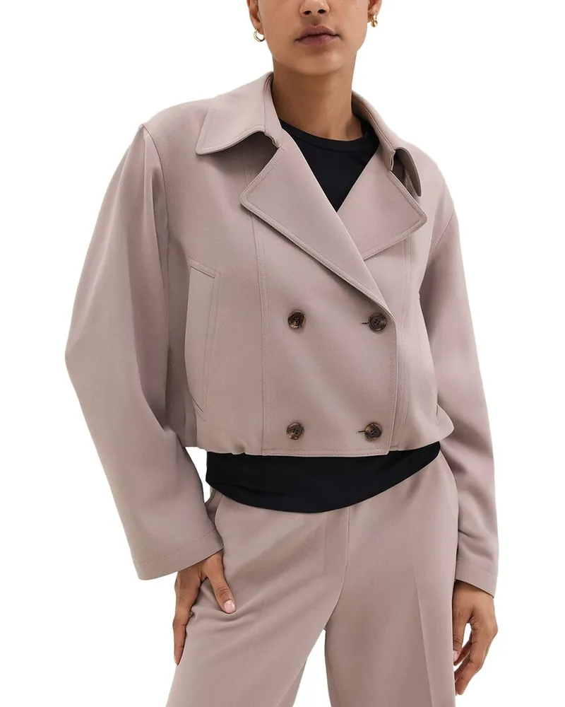 Theory Oversized Cropped Trench Nocolor