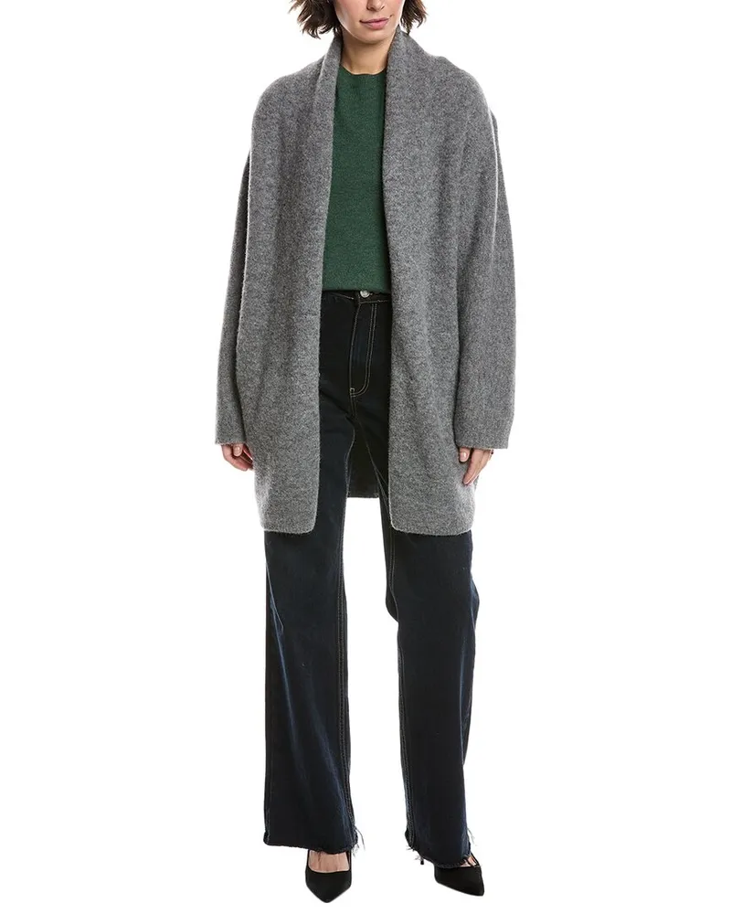 Vince Oversized Wool & Alpaca-Blend Cardigan Grey