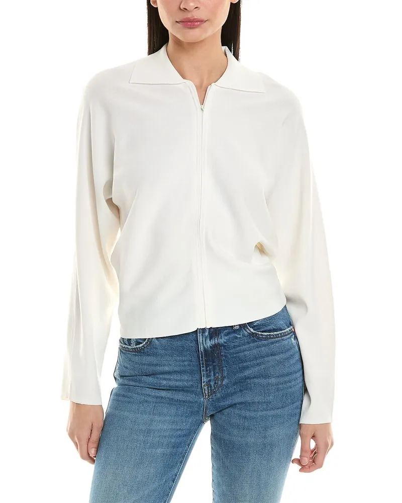 Alpha Studio Zip Top White