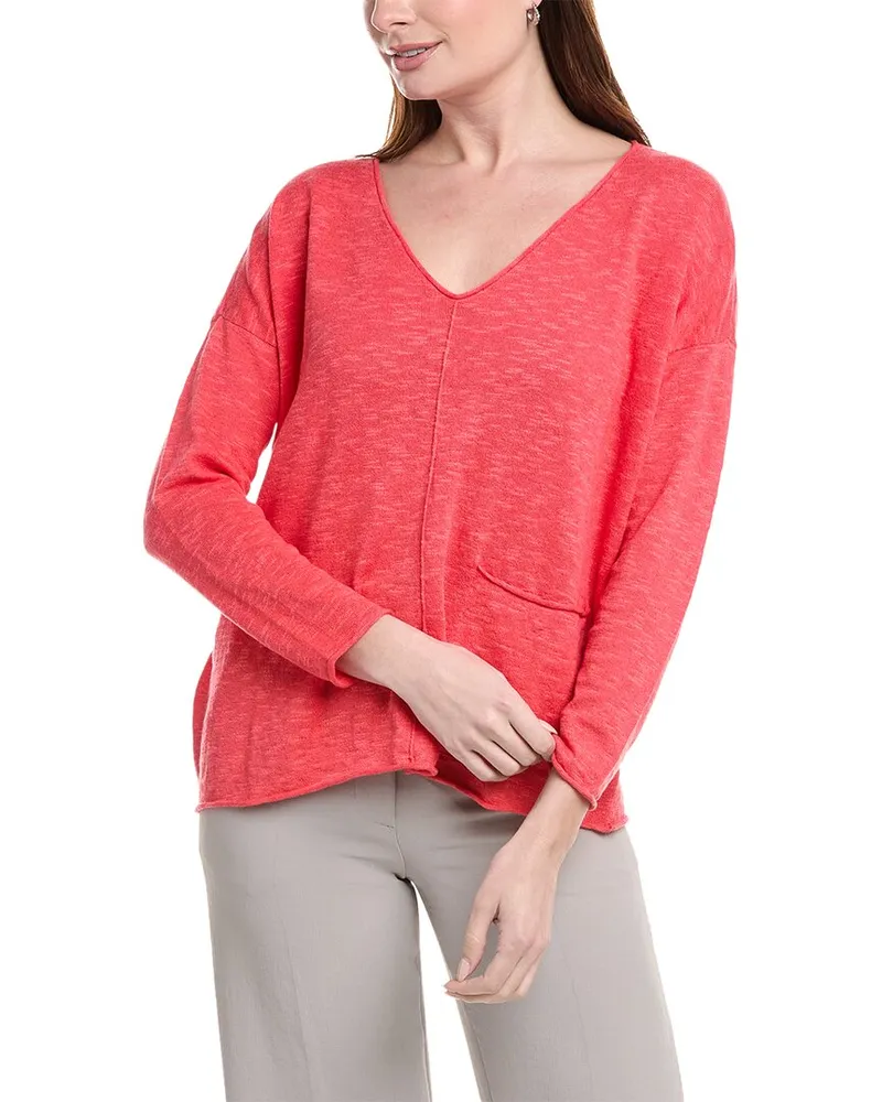 Eileen Fisher Linen-Blend Sweater Red