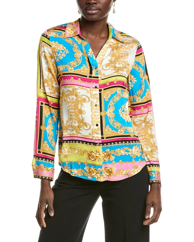 Elie Tahari The Madeline Silk-Blend Blouse White