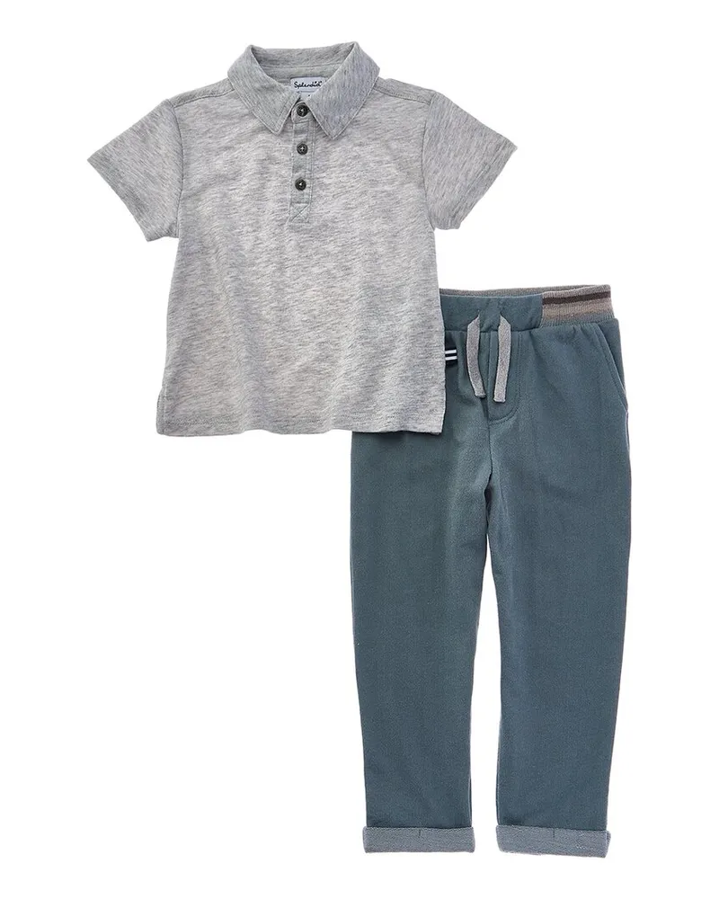 Splendid 2pc Polo Shirt & Pant Set Green