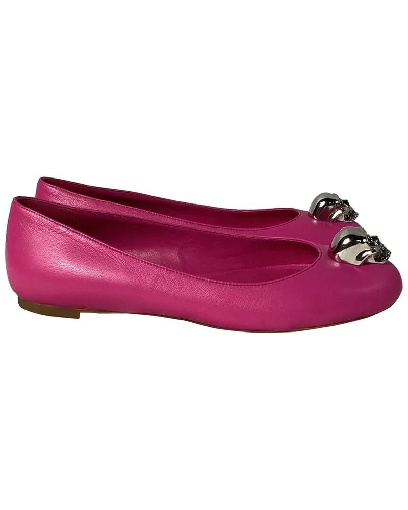 Alexander McQueen Women's Leather Skull City Ballet Flat (Authentic Pre-Loved Nocolor