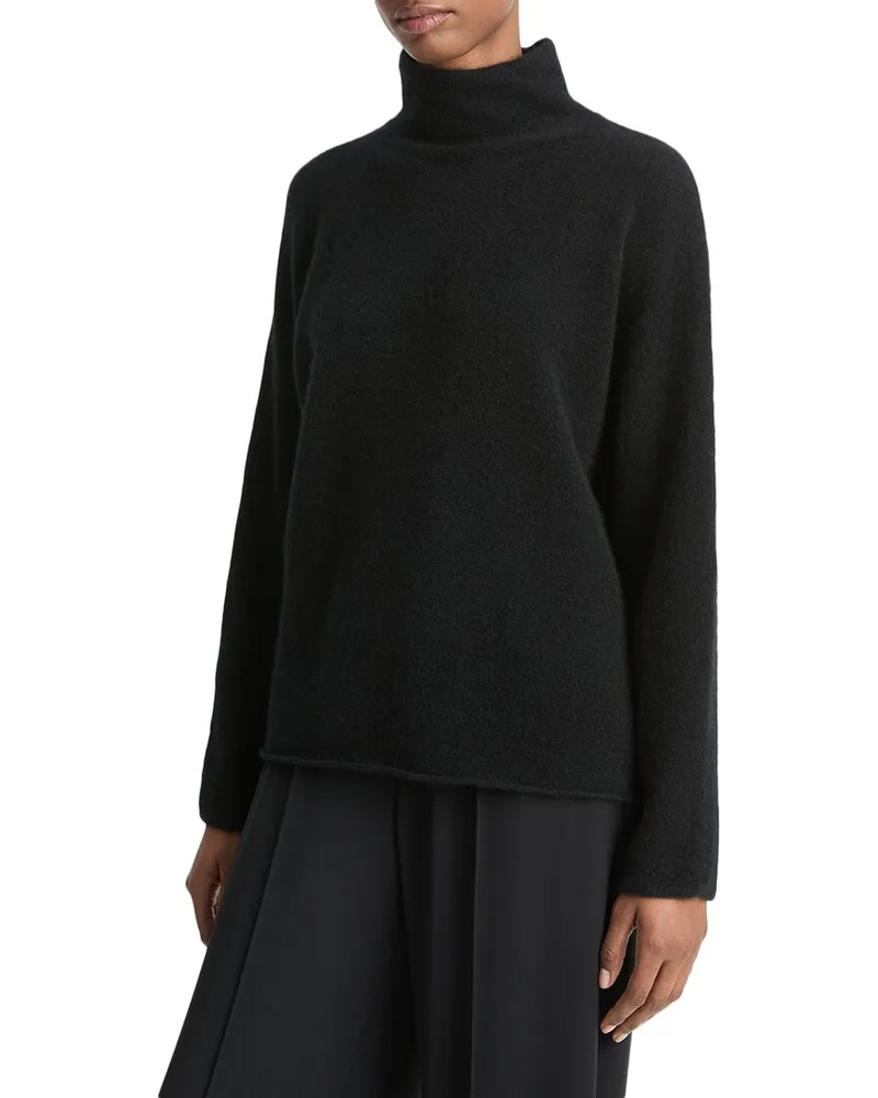 Vince Boxy Turtleneck Cashmere Sweater Black