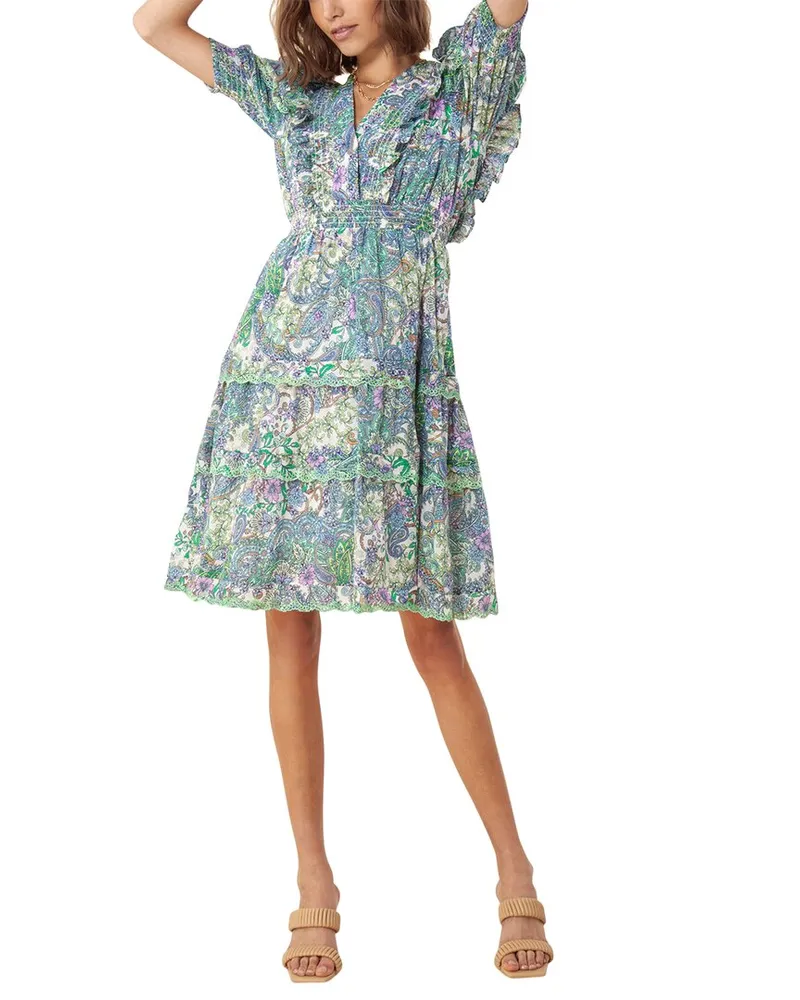 Hale Bob V-Neck Mini Dress Nocolor